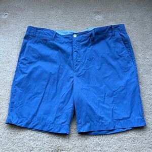 ✅ Perry Ellis Portfolio Men's Blue Flat Front Chino Shorts - Size 42 - EUC